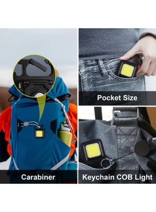 New USB Rechargeable COB Work Light, Portable Multifunctional Flashlight Keychain Light, Outdoor Mini Lamp - view 5