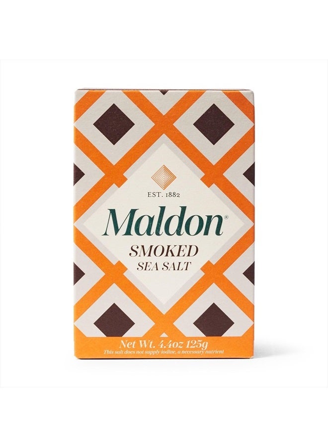 maldon Salt, Smoked Sea Salt Flakes, 4.4 oz (125 g), Kosher, Natural, Gently Smoked Over Oak, Handcrafted, Gourmet, Pyramid Crystals - Image 1