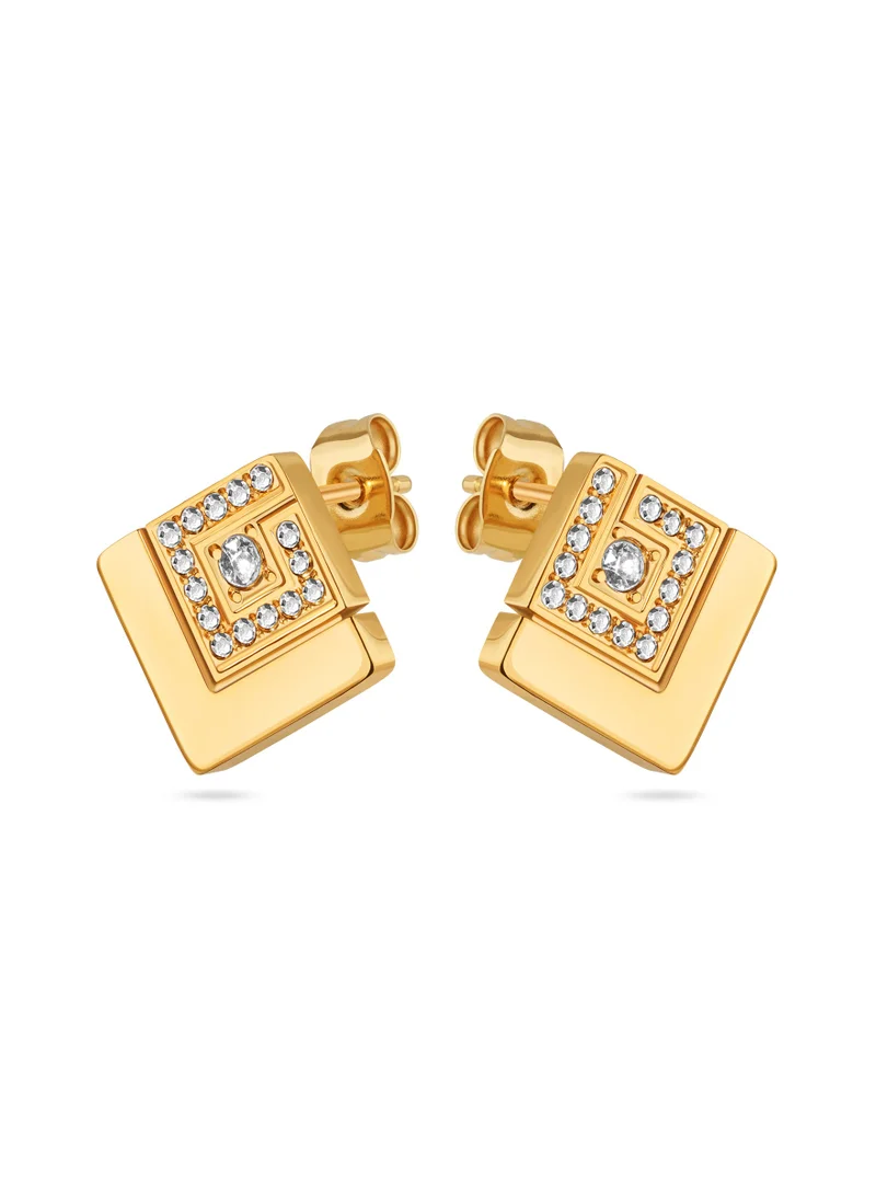 Guy Laroche Grace Gold Plated Earrings With Crystals