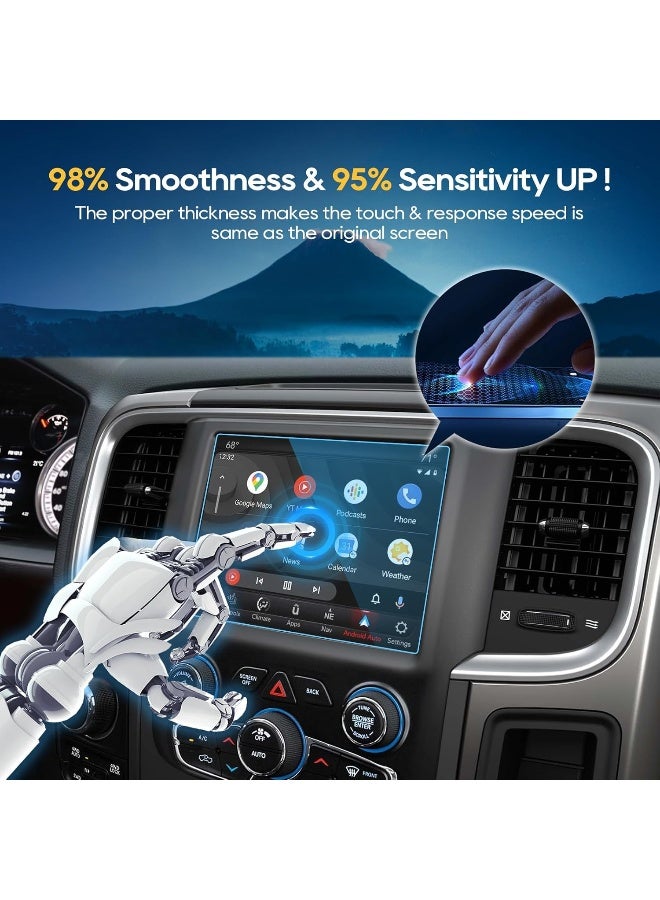 LFOTPP 2019 RAM 1500 Uconnect Big Horn Rebel Laramie 8.4 Inch Tempered Glass Screen Protector, 9H Hardness Scratch-Resistant Protective Film - Image 4