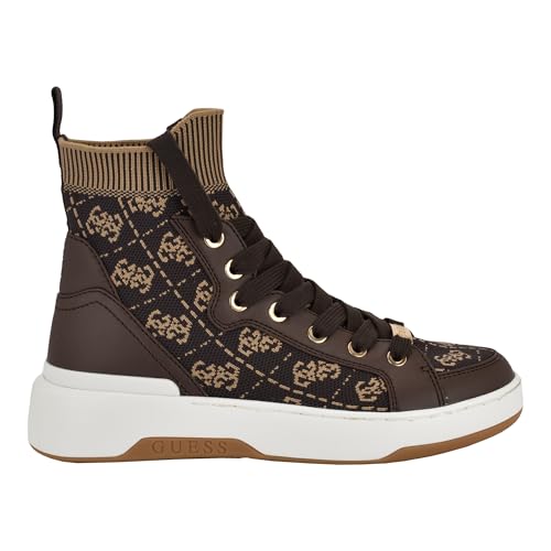 Guess Women's MANNEN Sneaker, Medium Brown Logo 213, 6.5 - Image 5