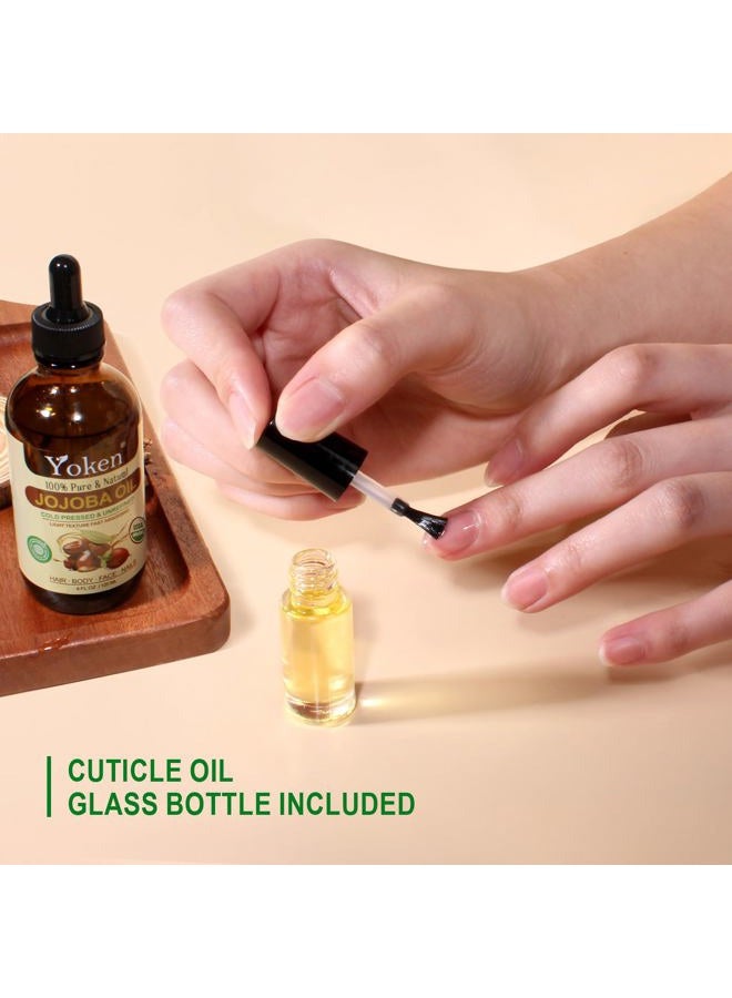 Yoken Jojoba Oil 4 fl oz EWG Verified 100% Pure Jojoba Oil Cold Pressed for Skin, Hair, Nails, Cuticles - Unrefined & Hexane Free, Natural Moisturizer Carrier oils Facial Serum for Gua Sha - Image 2