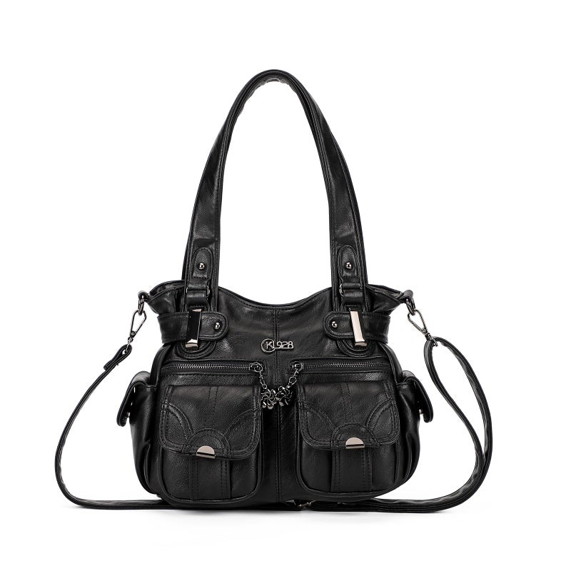 KL928 Purses and Handbags for Women Small Hobo Shoulder Bags Soft PU Leather Multi Pockets Tote Bag - Image 1