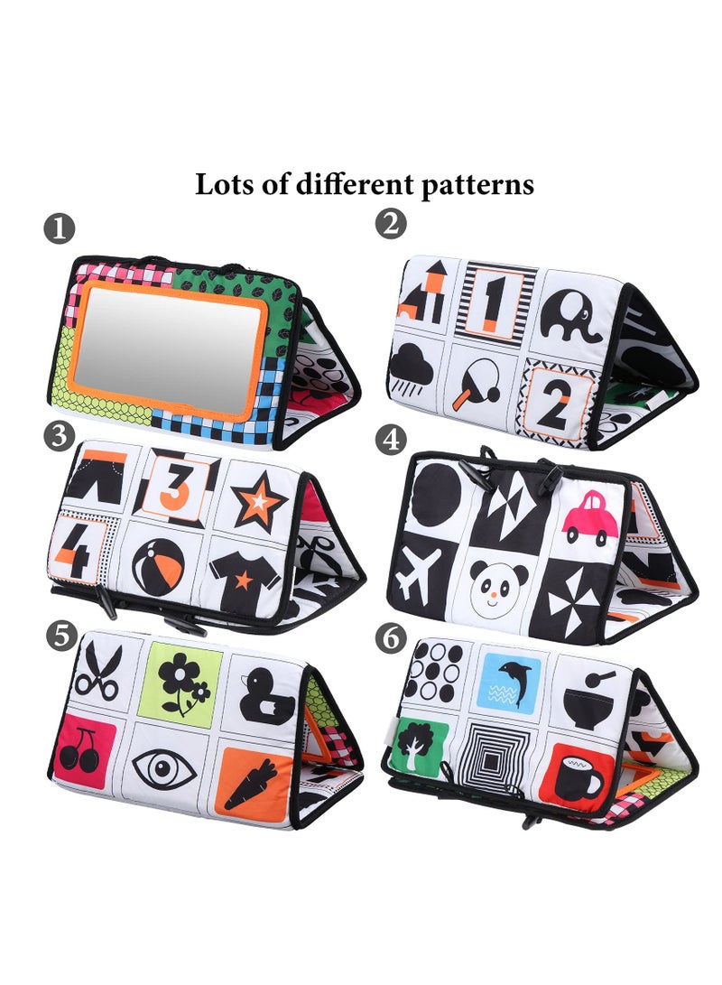 SYOSI Tummy Time Mirror Toys for Babies Developmental Baby Activity Collapsible Montessori Sensory Black and White Double High Contrast Car Seat Stroller Autism Gifts - Image 5