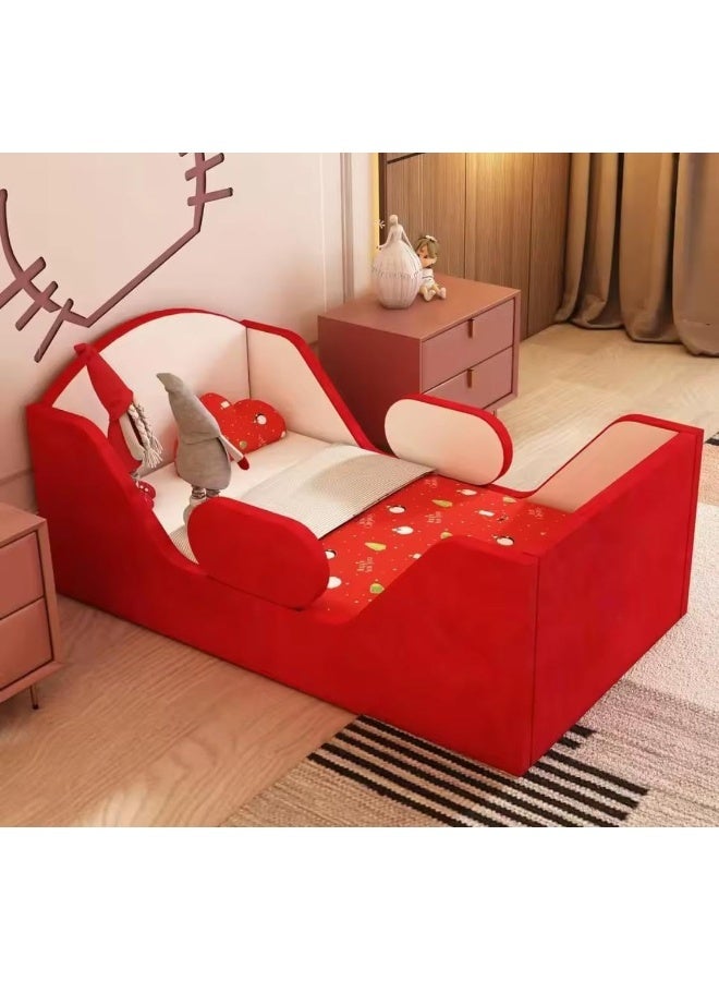 Velvet Upholstered Toddler Floor Bed - Image 1
