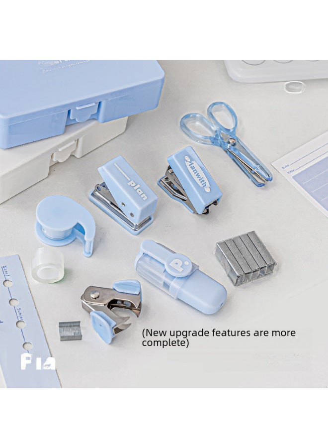 Planwith Tool Box Efficiency Set Upgraded 8-piece Punch Stapler Scissors Storage Tool Box - Image 3