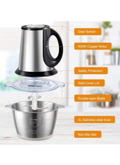Gonice Electric Meat Grinder, 5L Multi-Function Stainless Steel Kitchen Food Processor for Meat Vegetables Onion Garlic Fruits Nuts 2-Speed Control Food Chopper for Home Kitchen Restaurants (5L)  - Image 5