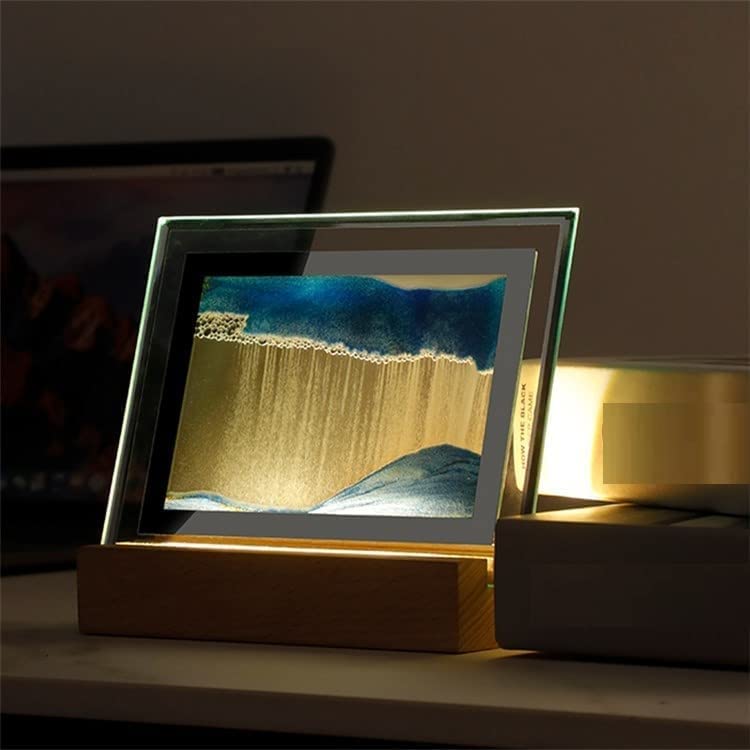 TERXA TERXA Quicksand Night Lamp Moving Sandscapes Moving Sand Art 3D Sandscape Liquid Motion Painting Frame Creative 3D Painting for HomeDesktopDecoration Pack of 1Multicolor