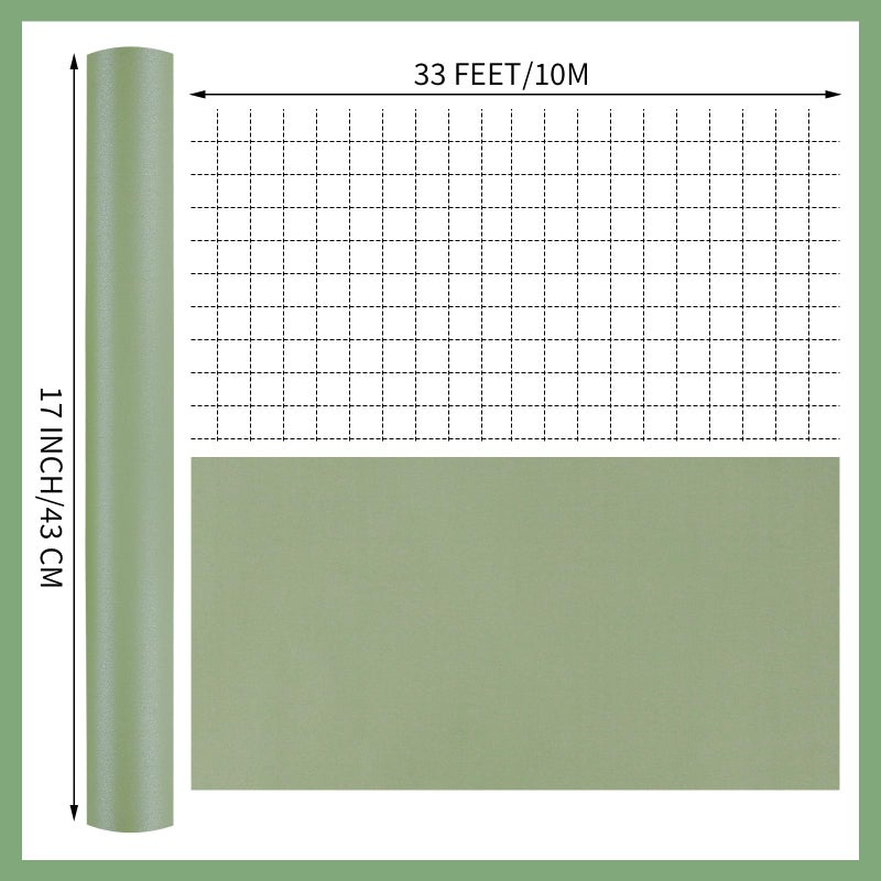 woric Green Wrapping Paper Roll 17 In X 33 Ft Sage Green Wrapping Paper Gift Wrap for Baby Shower, Wedding, Birthday, Easter Gifts, Holiday - Image 2