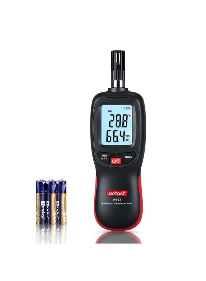 Wintact Digital Temperature and Humidity Meter, Thermometer Hygrometer Monitor with Dew Point and Wet Bulb Temperature, Backlight, Max/Min Value, Data Hold, Store 1000 Group of Data for Indoor Outdoor - Image 1