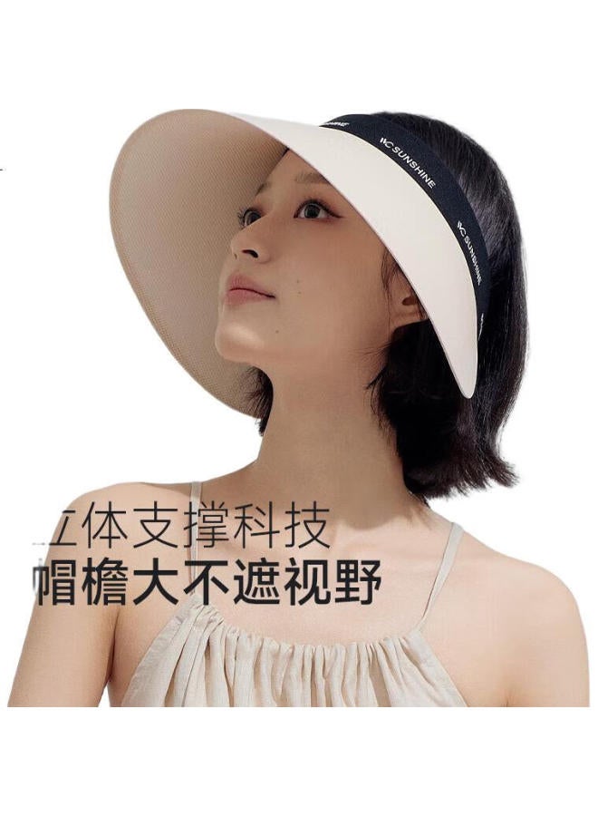 Vvc Sun Protection Hat For Women, Full Face Sunshade Hat, Summer Outdoor Face-Covering Uv Protection Hat, Khaki Color - Image 3