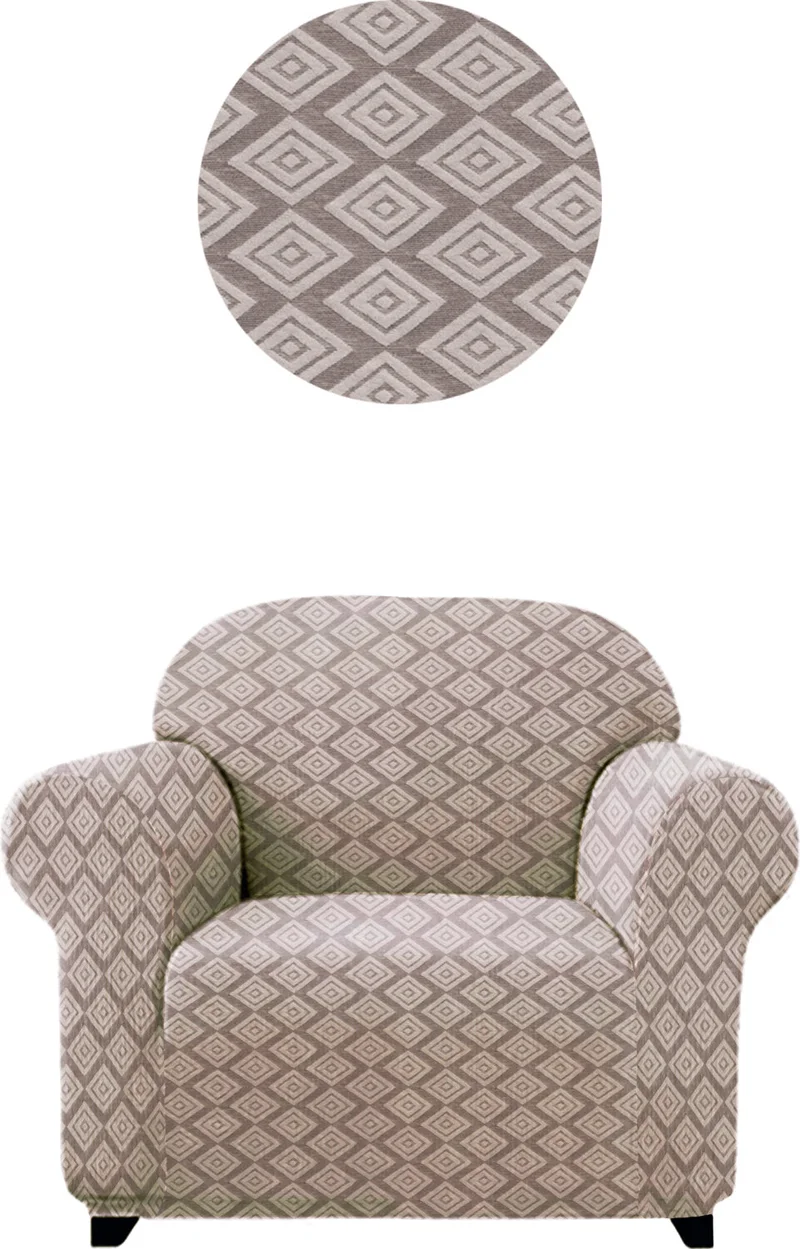 Elgeyar Jacquard Sofa, Sofa, Sofa Bed Cover, Large Diamond Pattern, Flexible, Without Skirt, For Single (Armchair)