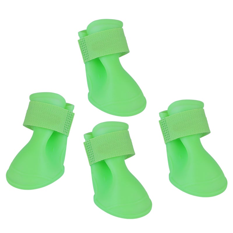 Little Pet Dog Puppy Anti- Rain Snow Boots Candy Colors Rubber Boots Shoes - Size (Green) - Image 1