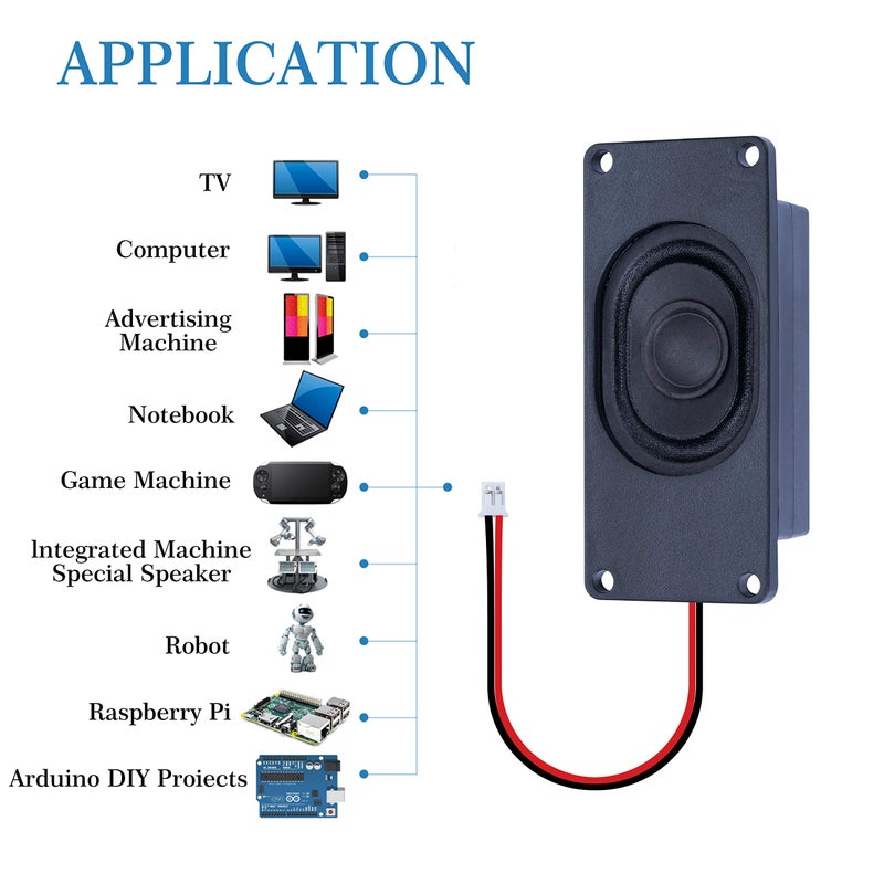 CQRobot Speaker 3 Watt 4 Ohm Compatible with Arduino Motherboard, JST-PH2.0 Interface. It is Ideal for a Variety of Small Electronic Projects. - Image 2