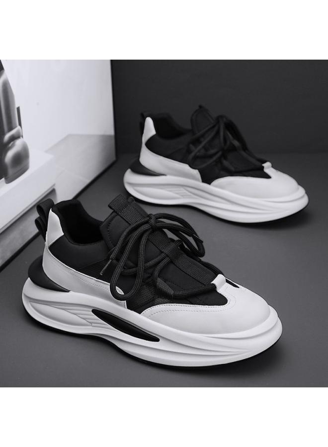 شك الصيف أحذية رجالي جديد مظلة قابلة للتنفس القماش أحذية رياضية كاجوال كل مباراة ارتفاع عصري زيادة سميكة القاع لينة أسفل أبي - Image 2