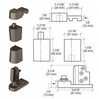 CRL Dark Bronze Offset Right Hand 0P70 Series Kawneer Type Pivot Set by CR Laurence