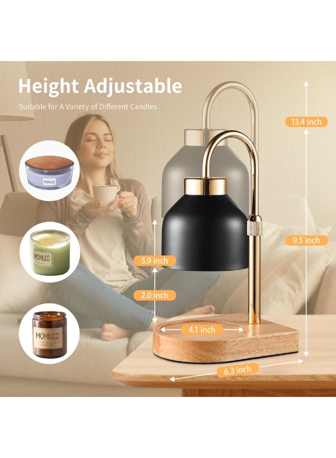 اكسيسن مصباح تدفئة الشموع مع مؤقت ومخفت إضاءة،  ارتفاع قابل للتعديل 2 مصباحين، مدفأة شمع كهربائية ديكور منزلي عتيق، لشموع العلاج العطري، شموع الجرار، أضواء الليل، أضواء الشموع - Image 2
