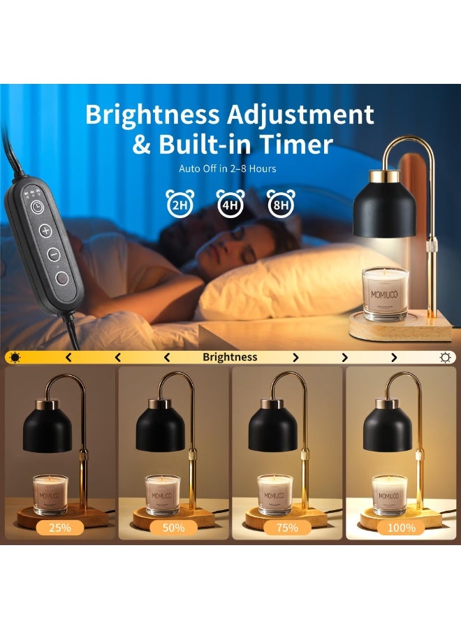 اكسيسن مصباح تدفئة الشموع مع مؤقت ومخفت إضاءة،  ارتفاع قابل للتعديل 2 مصباحين، مدفأة شمع كهربائية ديكور منزلي عتيق، لشموع العلاج العطري، شموع الجرار، أضواء الليل، أضواء الشموع - Image 4