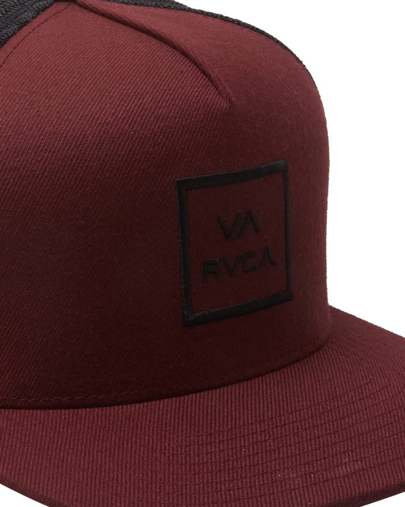 RVCA Men's Adjustable Snapback Hat, Trucker/Wine, One Size - Image 3