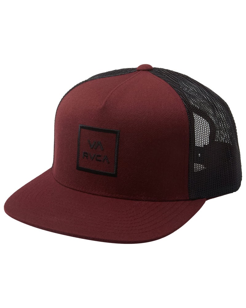 RVCA Men's Adjustable Snapback Hat, Trucker/Wine, One Size - Image 1