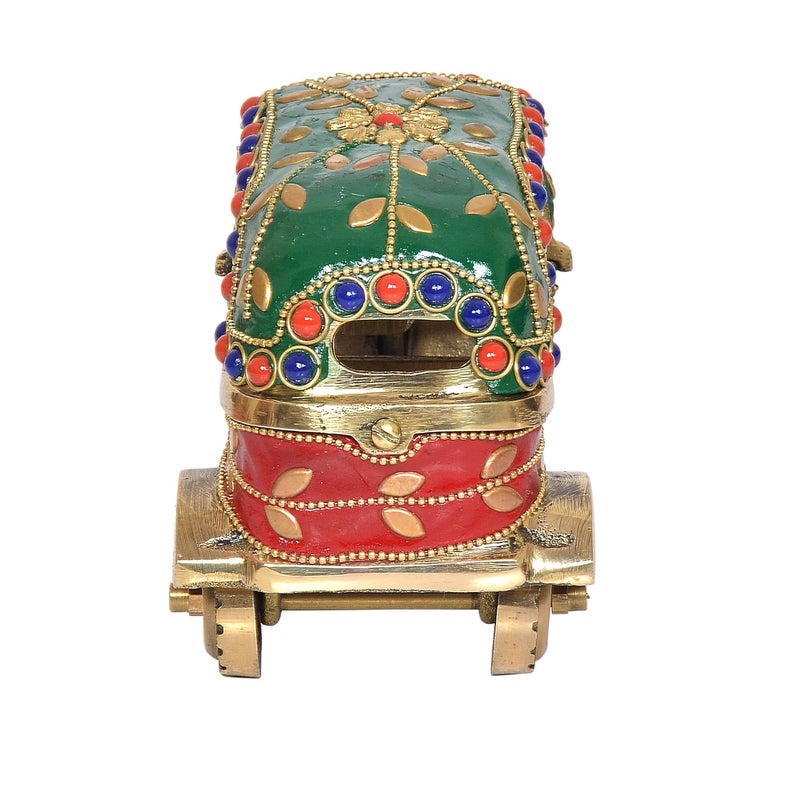 Dattatreya Dattatreya Brass Auto Rickshaw TukTuk ndian Vehicle Showpiece for Home and Office Decor Decorative Sculpture Figure Height 4 Inch  - Image 5