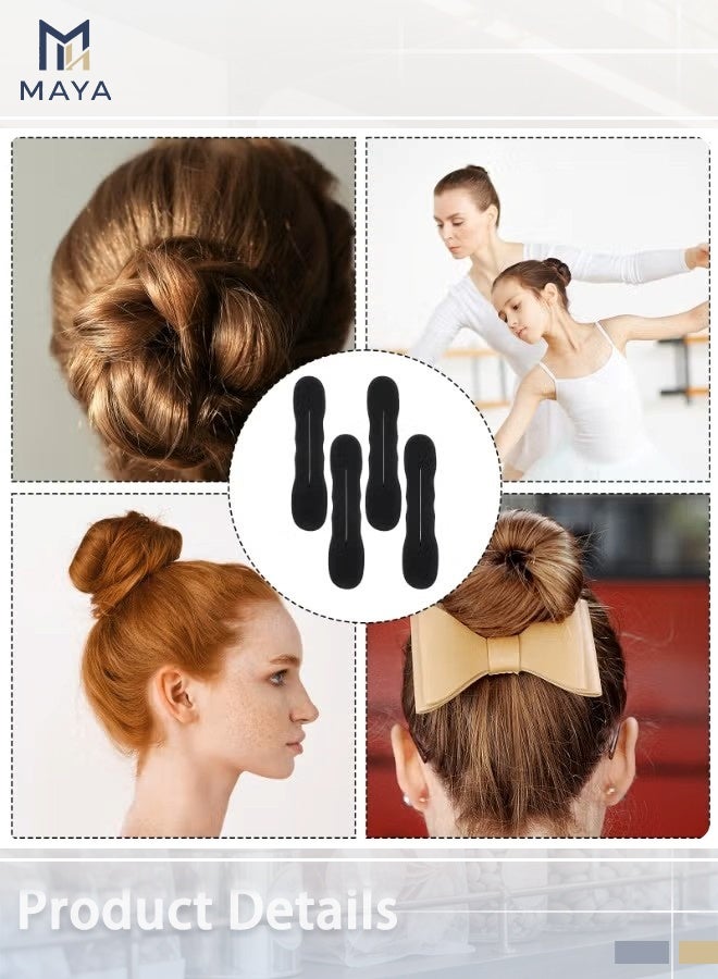 Maya 4 Pack Hair Bun Maker with Hair Ties Non-Slip Foam Sponge Shapers Reusable Magic Buns Bun Twister for Ballet French Twist Long Thin Curly Straight Wavy（22 cm） - Image 3