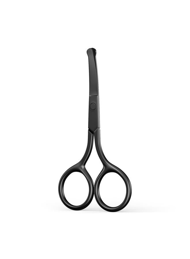 AsonTao Professional Precision Grooming Scissors for Men and Women - Black Stainless Steel Round Tip for Safe Nose, Eyebrow, Beard, and Cuticle Care- AsonTao - Image 1