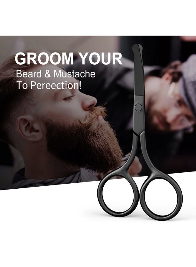 AsonTao Professional Precision Grooming Scissors for Men and Women - Black Stainless Steel Round Tip for Safe Nose, Eyebrow, Beard, and Cuticle Care- AsonTao - Image 3