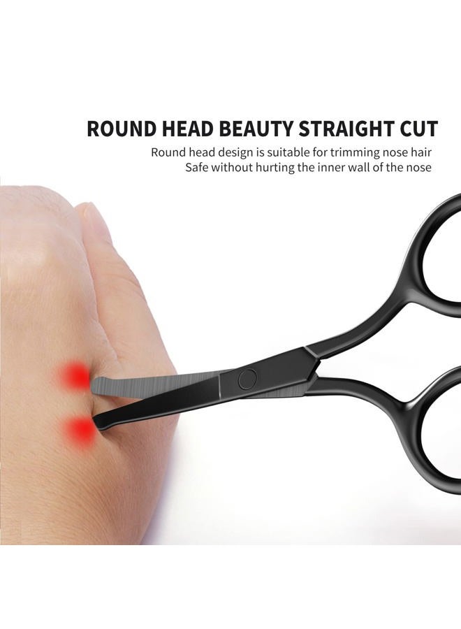 AsonTao Professional Precision Grooming Scissors for Men and Women - Black Stainless Steel Round Tip for Safe Nose, Eyebrow, Beard, and Cuticle Care- AsonTao - Image 4