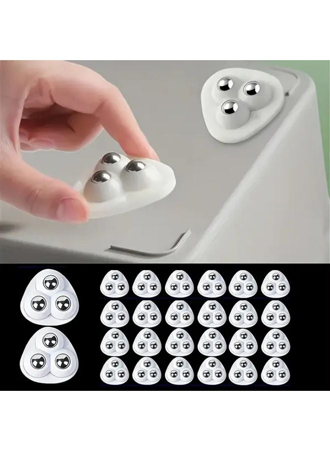 20 White Self Adhesive 360 Swivel Wheels Heavy Duty Plastic Chair Casters No Tool Mounting - Image 2