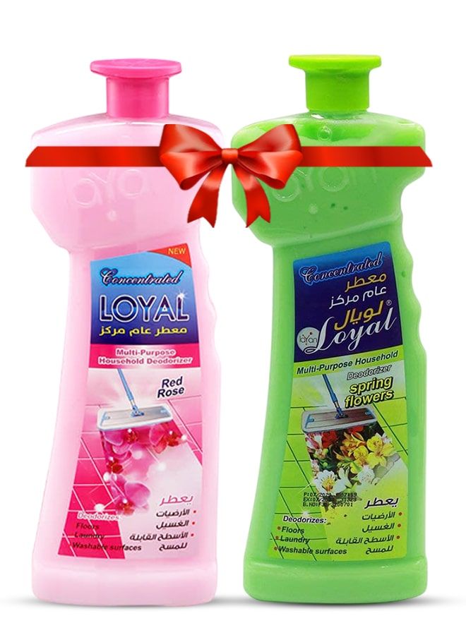 لويال معطر جو متعدد الاستخدامات، عبوتان سعة 700 مل، برائحة الورد الأحمر وزهور الربيع