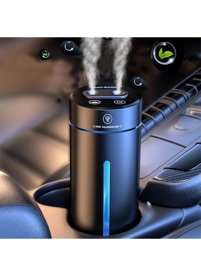 DMG TECH Car Aromatherapy Diffusers For Essential Oils 450Ml Small Humidifier Mini Usb Air Scent Small Humidifier Led 7 Color Changing Dual Mist Ports Ai Smart Start For Car Room Home Office Bedroom  - Image 1
