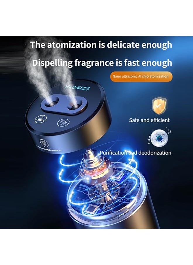 DMG TECH Car Aromatherapy Diffusers For Essential Oils 450Ml Small Humidifier Mini Usb Air Scent Small Humidifier Led 7 Color Changing Dual Mist Ports Ai Smart Start For Car Room Home Office Bedroom  - Image 5