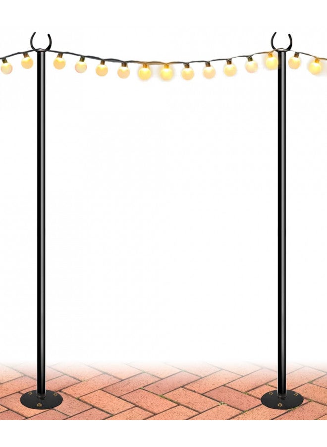 Eazielife Eazielife 10FT String Light Poles for the outdoor, Heavy Duty Metal Lighting Stand Pole for Hard Soil Wood Backyards Patio Weddings Holiday Party Decorations 2 Pack  - Image 1
