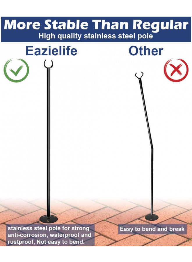 Eazielife Eazielife 10FT String Light Poles for the outdoor, Heavy Duty Metal Lighting Stand Pole for Hard Soil Wood Backyards Patio Weddings Holiday Party Decorations 2 Pack  - Image 2