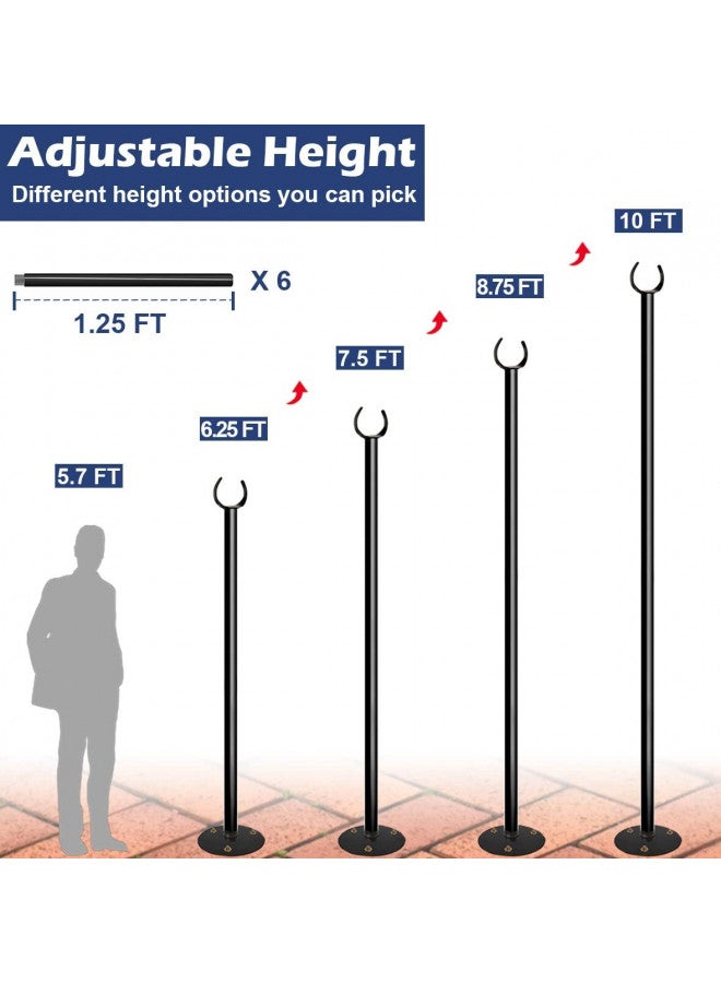Eazielife Eazielife 10FT String Light Poles for the outdoor, Heavy Duty Metal Lighting Stand Pole for Hard Soil Wood Backyards Patio Weddings Holiday Party Decorations 2 Pack  - Image 3