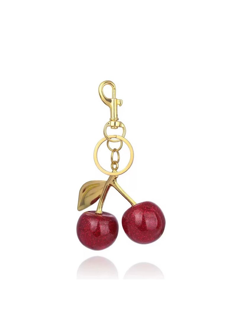 Nevara Shiny 3D cherry pendant with a modern design – stylish bag and key accessory - Image 1