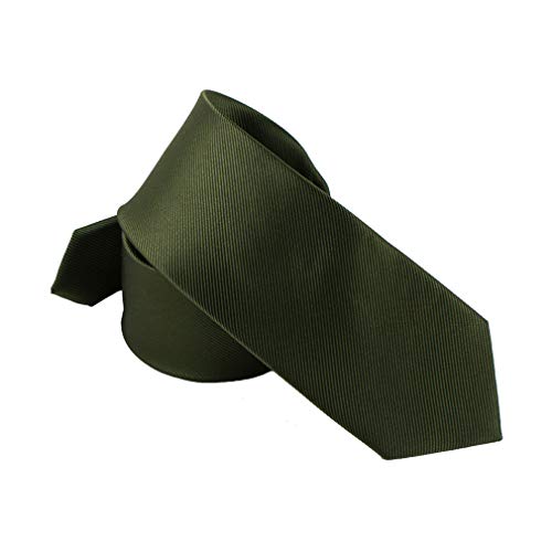 Levao Lovacely Solid Color Skinny Ties - Multiple Colors Formal Neckties Olive Green 6cm - Image 2