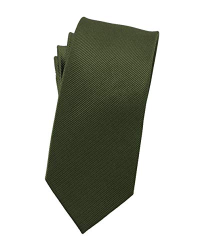 Levao Lovacely Solid Color Skinny Ties - Multiple Colors Formal Neckties Olive Green 6cm - Image 1