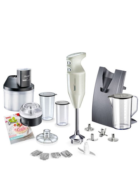 Hand Blender with Measuring Cups, 6 Attachments, Slicesy and Baking Recipes