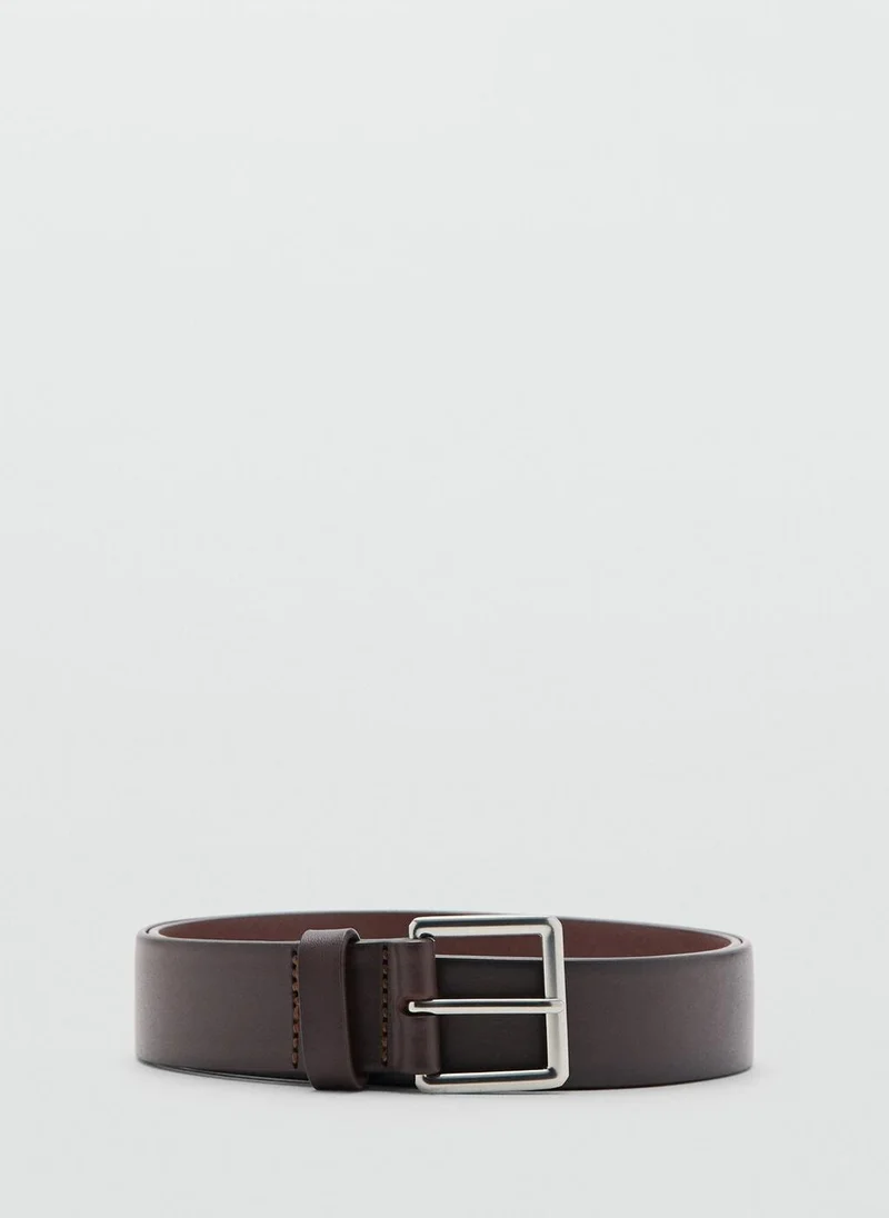 Mango Man Buckle leather belt