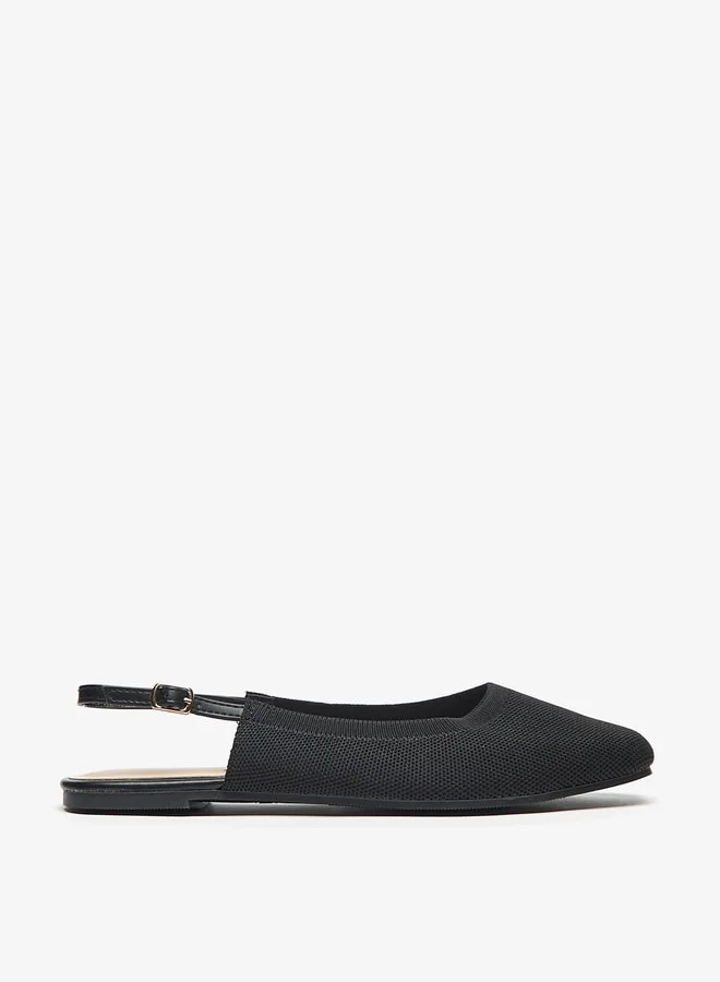 Flora Bella By Shoexpress Textured Slingback Sandals with Buckle Closure
