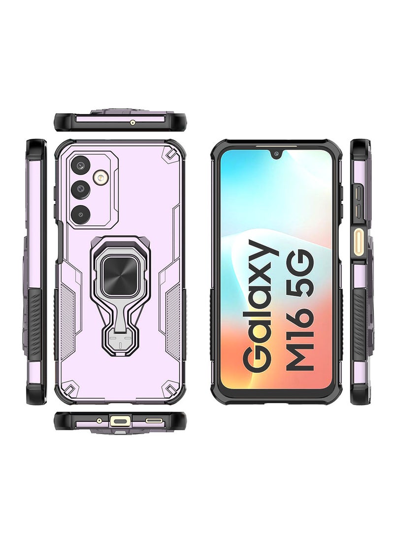 Case for Samsung Galaxy M16 / F16 with Kickstand, PC+TPU Dual-Layer Hybrid Protection Back Cover,Rose Gold - Image 2