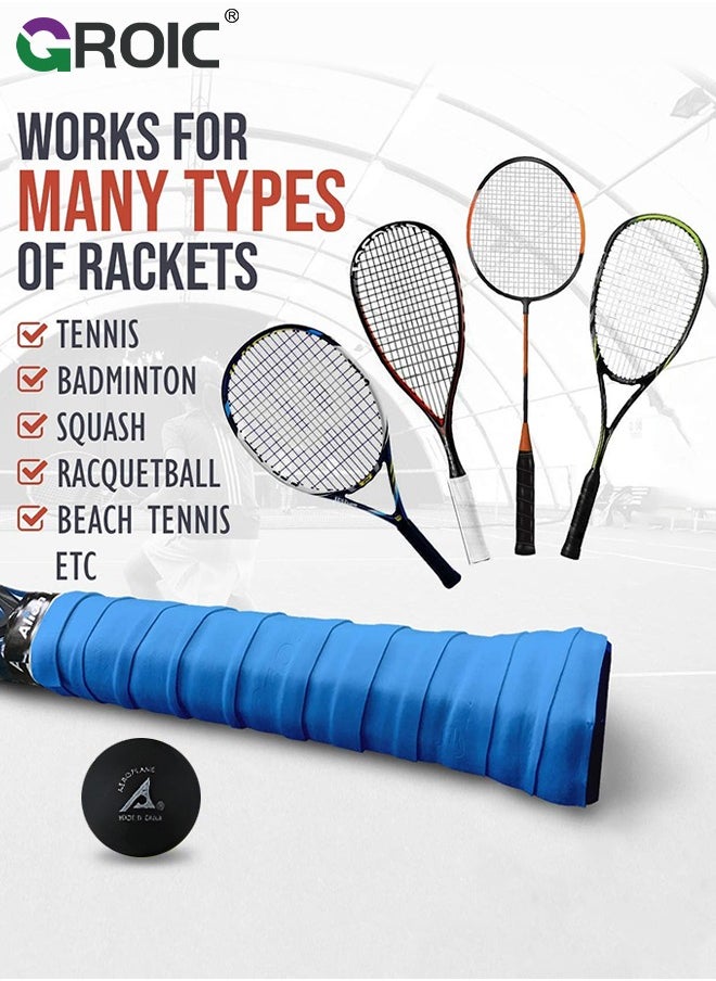 GROIC - 1 Pack Squash Racket Set for Adults, 27 Inch Squash Racket Tennis Racket for Beginner and Professional with 1 Squash Balls,  1 Vibration Damper, 1 Handles Grips, 1 Tennis Bag - Image 1