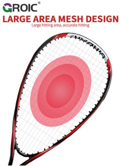 GROIC 1 Pack Squash Racket Set for Adults, 27 Inch Squash Racket Tennis Racket for Beginner and Professional with 1 Squash Balls,  1 Vibration Damper, 1 Handles Grips, 1 Tennis Bag  - Image 4