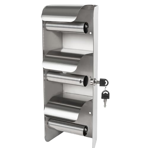 Desyeryamimi Commercial Toilet Paper Holder Toilet Tissue Dispenser with Lock 3 Roll Stainless Steel Toilet Paper Dispenser Wall Mount Double Roll Toilet Tissue Holder for BathroomRestroom - Image 3