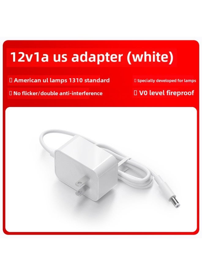 24V0.5/5V2A/12V1A US UL1310 Certified Lamp LED Lamp With Lamp Box Table Lamp Power Adapter-Color:12V1A American Standard (USA) White-Specifications:DC Head 5.5*2.1  - Image 1