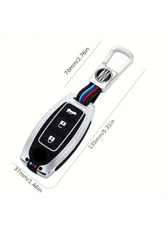 Zinc Alloy Keychain Cover With Screwdriver For Car Key Protection Compatible With INFINITI Altima Rogue Sentra Pathfinder Frontier Maxima Titan 5 Button Key Models - Image 2