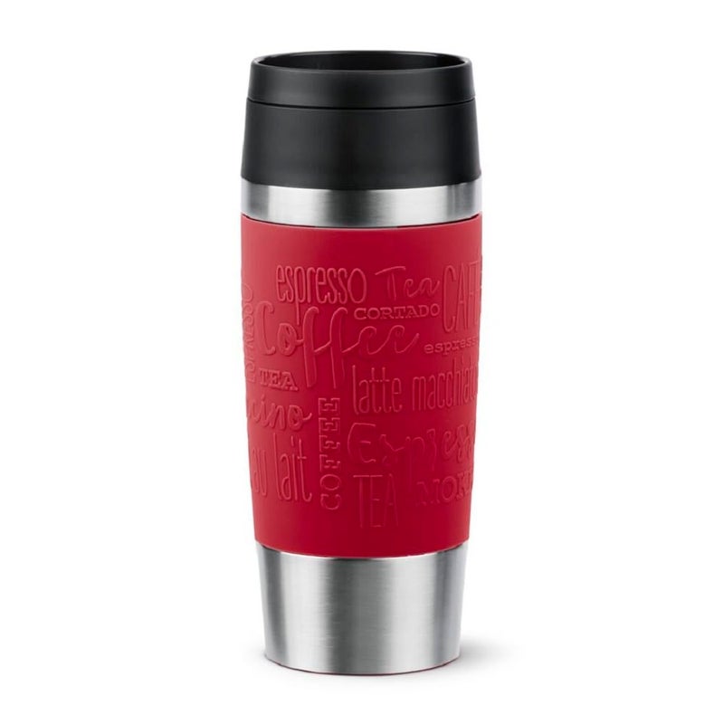 Tefal Travel Mug Classic red 036L Comfort Screw Lid Quick Press SoftTouch Sleeve TravelReady Reusable 100 LeakProof Keeps Drinks Cold 8 hrs and Hot 4 hrs 360 Drinking N2020410