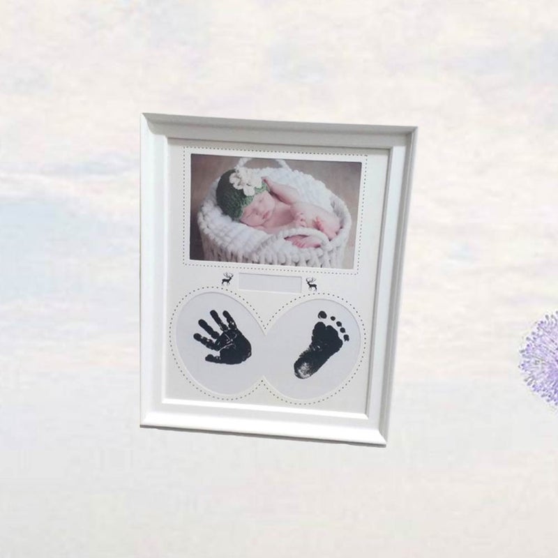 Baby Photo Frame Kids Picture Frame Newborn Handprint Footprint Photo Frame Room Decorations Baby Birthday - Image 1